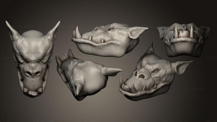 Masks and muzzles of animals (Goblin, MSKJ_0106) 3D models for cnc